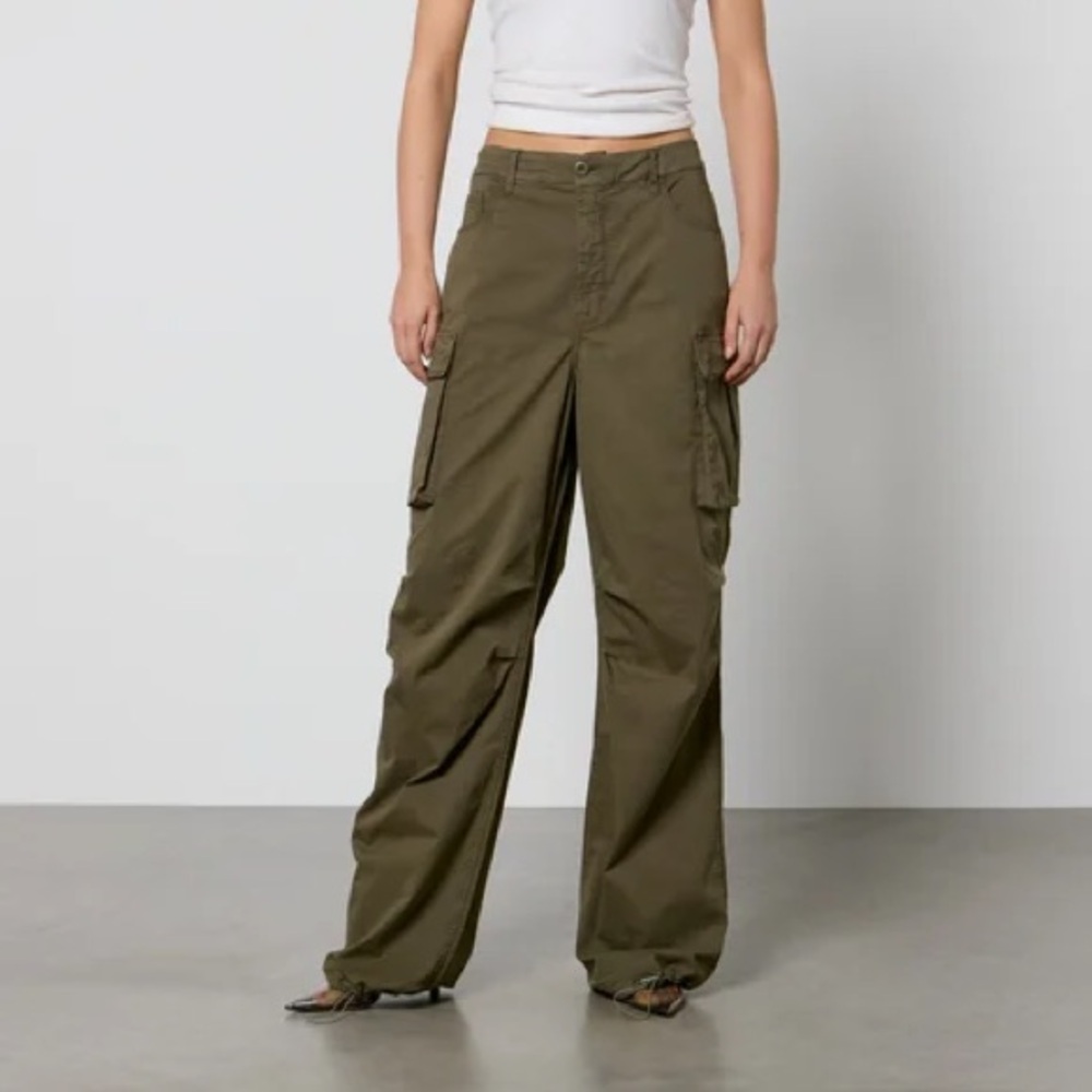 Good American Olive Wide Leg Pants